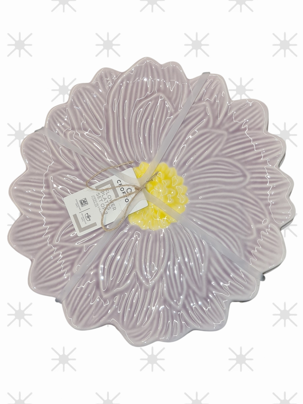 New Crofton Large purple flower plates set of 2. 12 inches